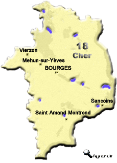 Préfectures & Chefs-lieux du Département du Cher dans la Région du Centre