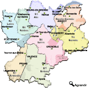 Préfectures & Chefs-Lieux de la Région Rhône-Alpes