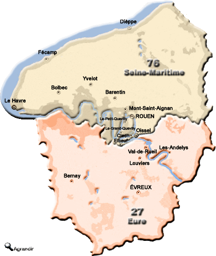 Préfectures & Chefs-Lieux de la Région Haute-Normandie